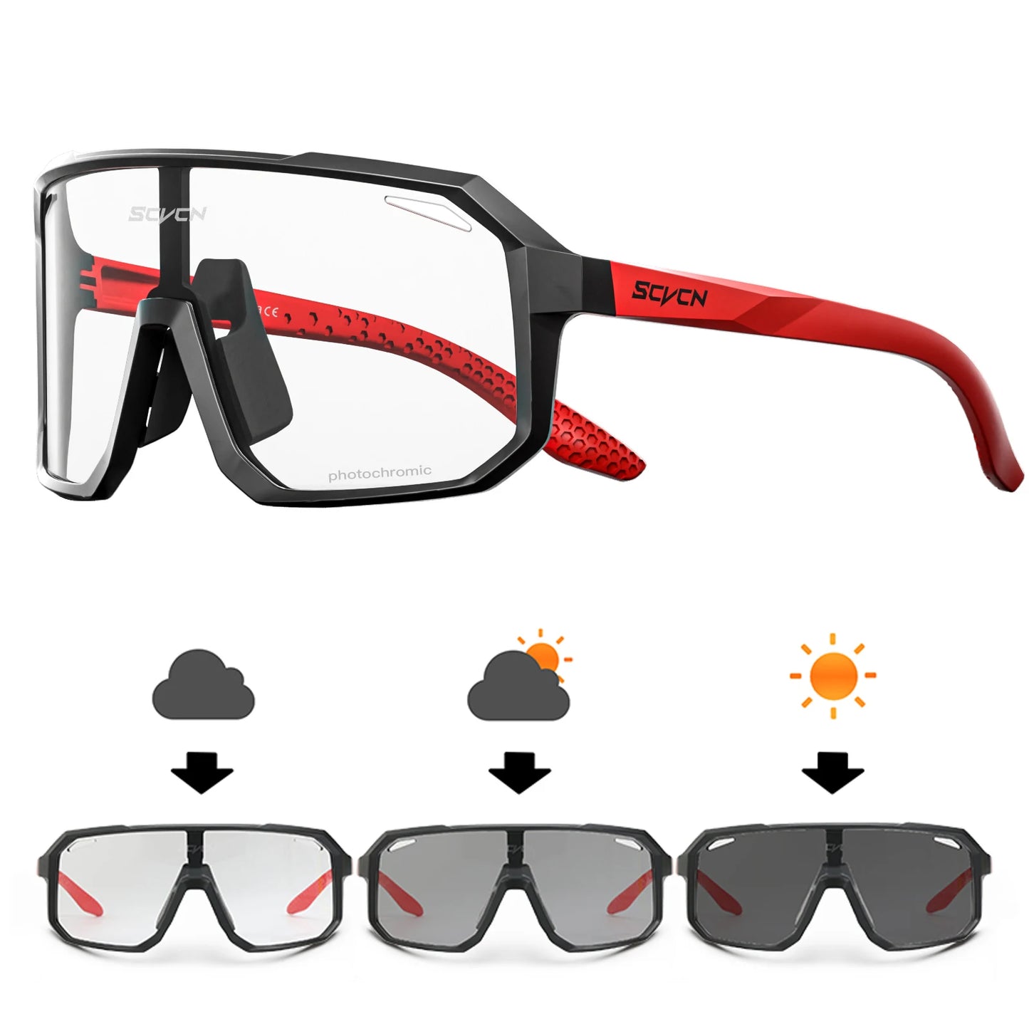 Photochrome Sportbrille mit UV400-Schutz & ergonomischem Design