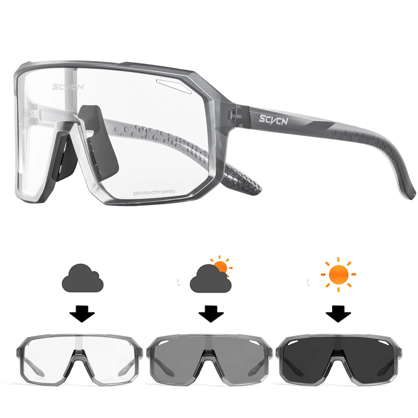 Photochrome Sportbrille mit UV400-Schutz & ergonomischem Design