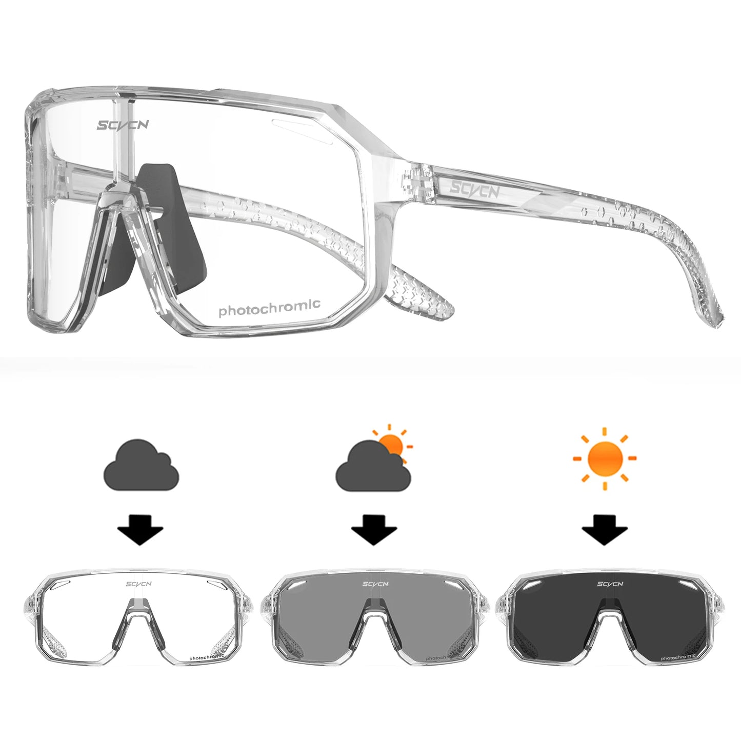 Photochrome Sportbrille mit UV400-Schutz & ergonomischem Design
