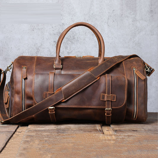 Leder-Reisetasche Dunkelbraun