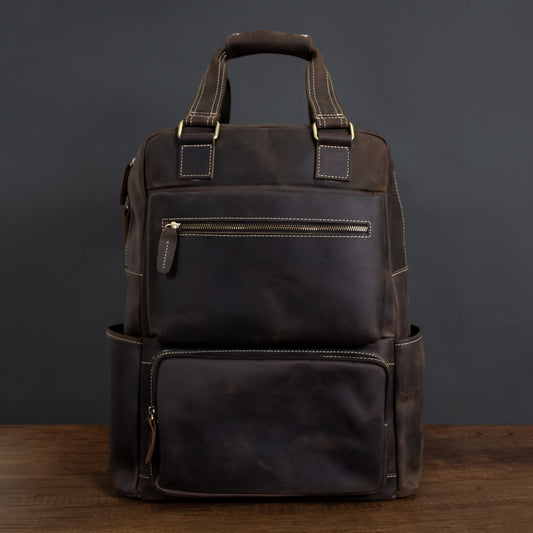 Retro Leder-Rucksack Herren