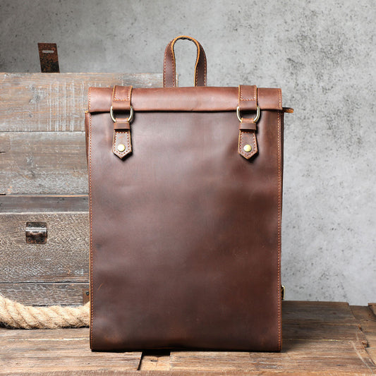 Retro Rucksack Braun Leder