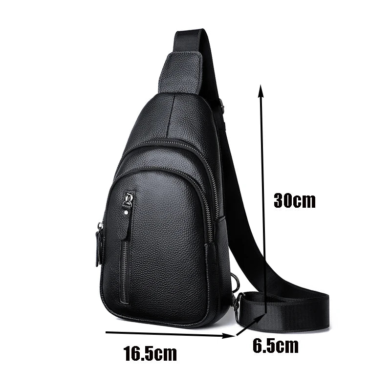 Herren Leder-Brusttasche Echtleder