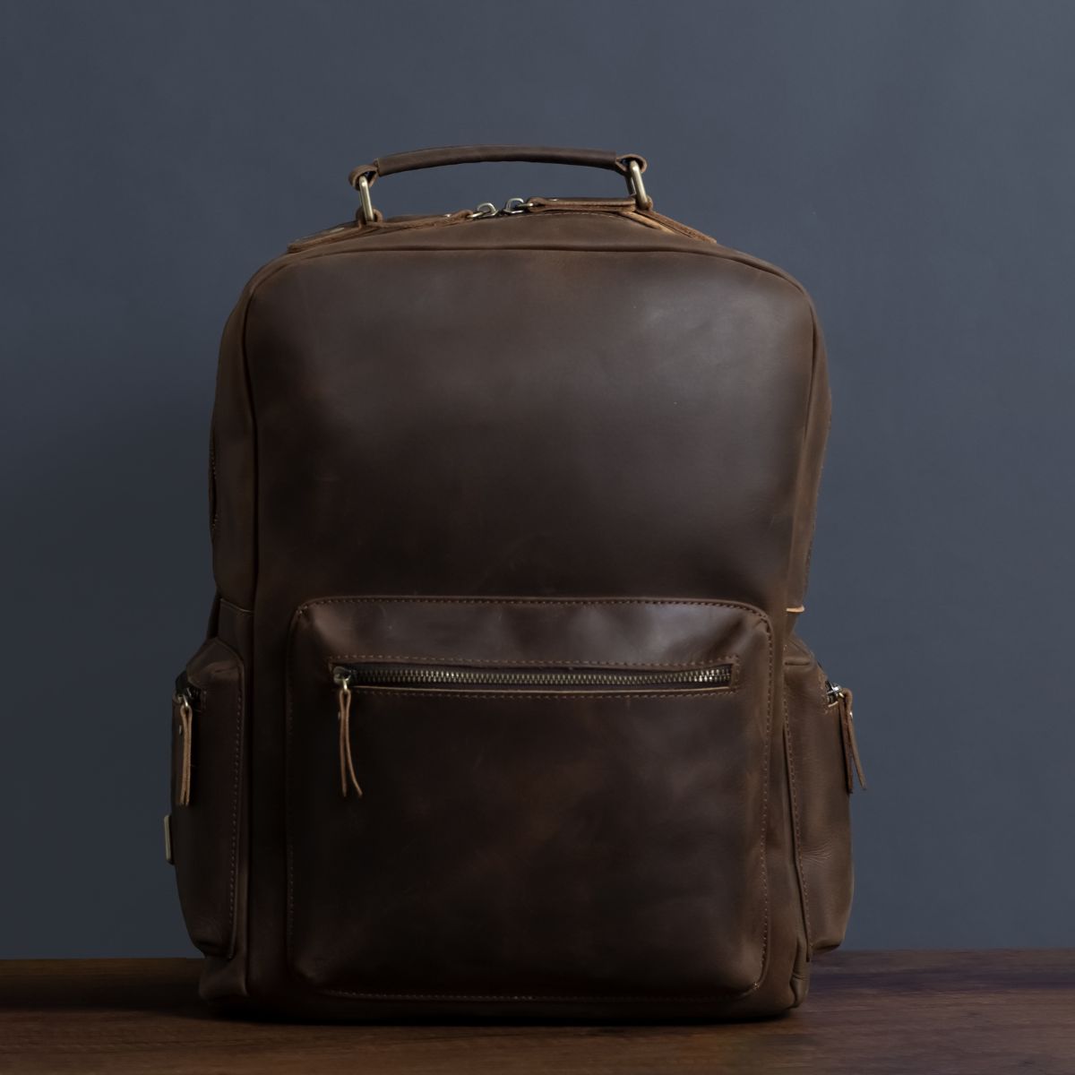 Klassischer Leder-Rucksack Herren
