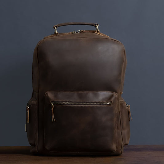 Klassischer Leder-Rucksack Herren