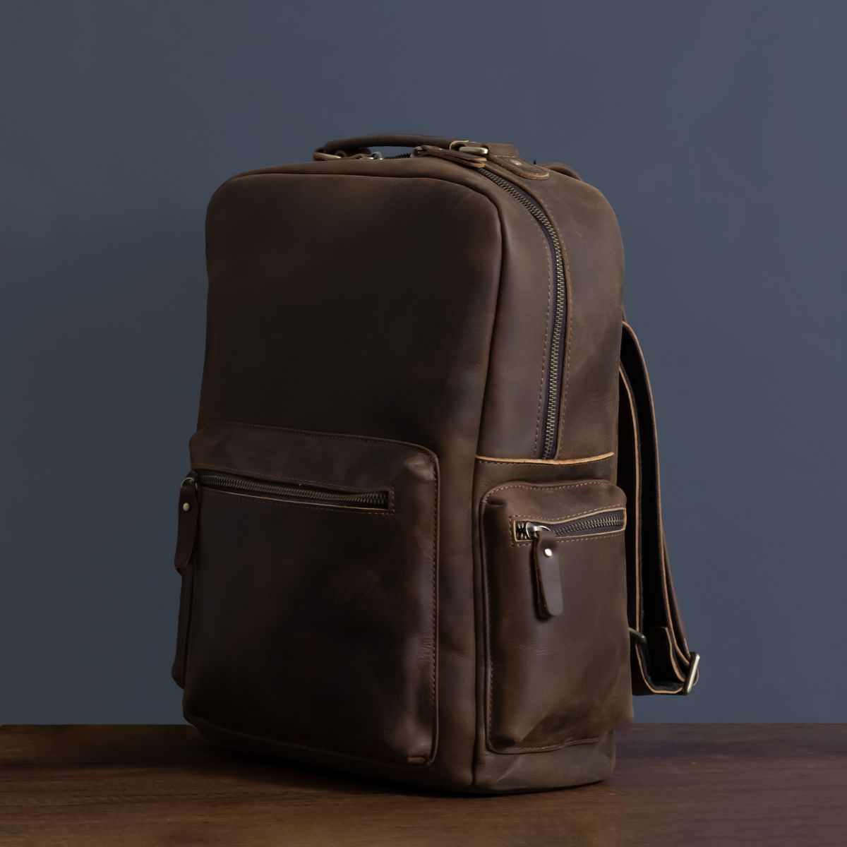 Klassischer Leder-Rucksack Herren