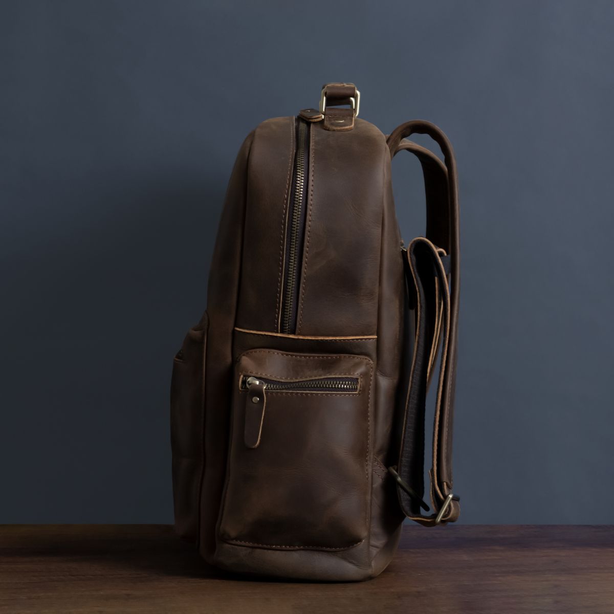 Klassischer Leder-Rucksack Herren